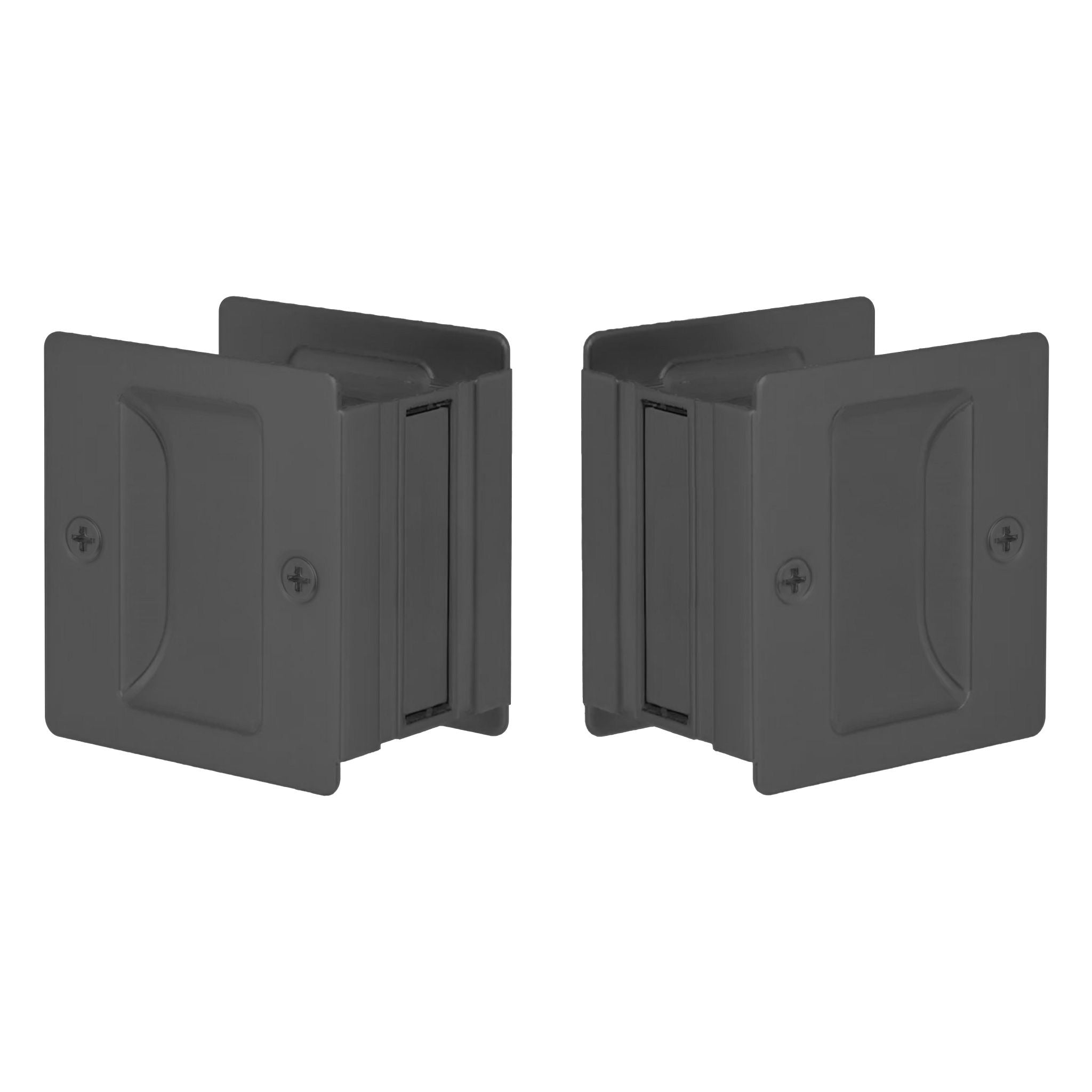EMTEK Emtek EEPDSQU64MB Square Pocket Door Lock Matte Black