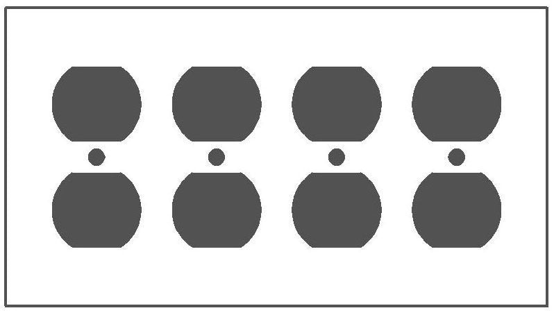 MULBERRY METAL PRODUCTS Mulberry Metal Products 99104 4-Gang Duplex Painted Metal Wallplate Standard Size (4.5 in x 8.187 in)