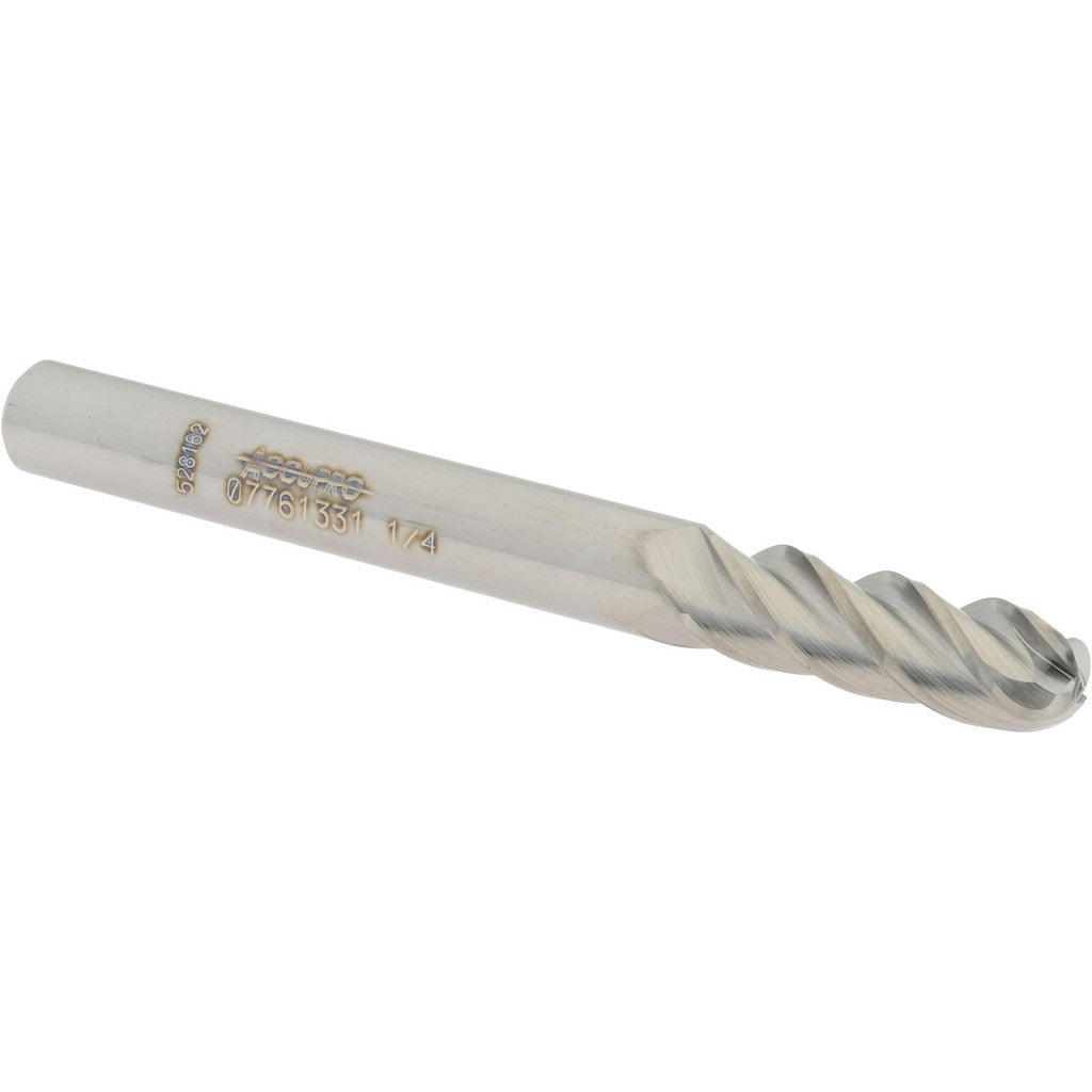 ACCUPRO Accupro 12184616 Ball End Mill 0.25 in 4 Flute Carbide
