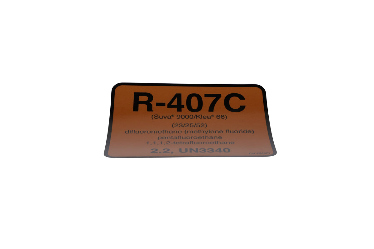 Diversitech 4407 Refrigerant ID Label R-407C (SUVA 9000/KLEA 66) 3 in L x 4 in W