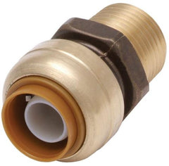 Sharkbite U134 Push-To-Connect x MNPT Ends, Straight Connector, 3/4 PTC x 3/4 MNPT Inch, Brass