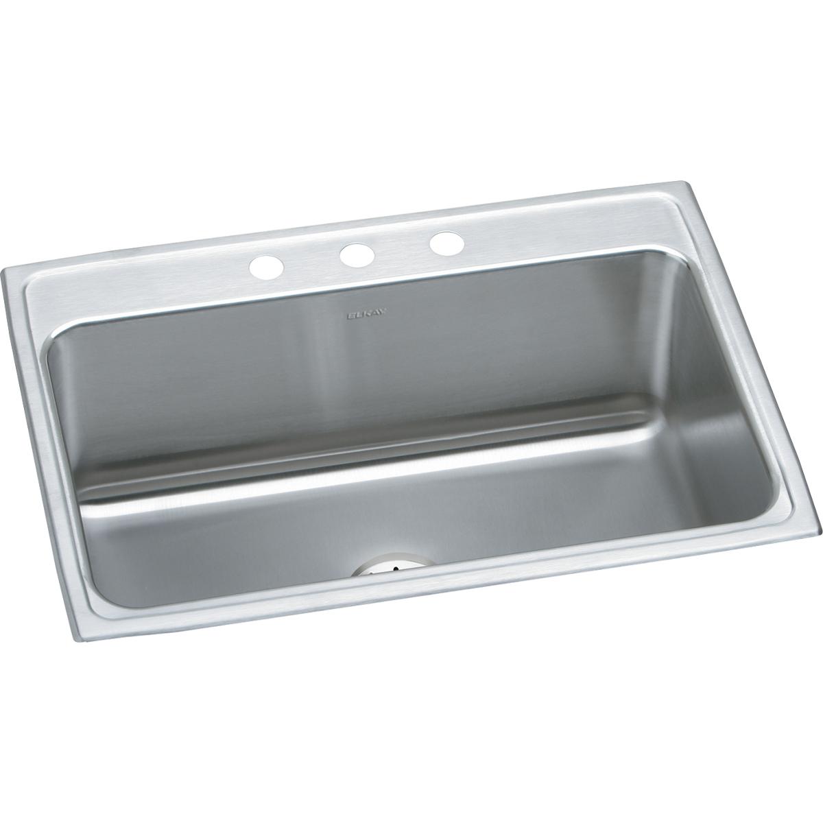 Elkay DLR312210PD3 Lustertone Classic Stainless Steel 31 x 22 x 10-1/8 Single Bowl Drop-in Sink with Perfect Drain