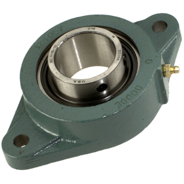 Dodge F2BSCM103 Flange-Mount Ball Bearing Unit - 1-3/16 in Bore, 2-Bolt Flange Mount, Set Screw Locking, Cast Iron Housing Material, Non-Expansion Bearing (Fixed), Medium Duty, Single Lip Contact Seal