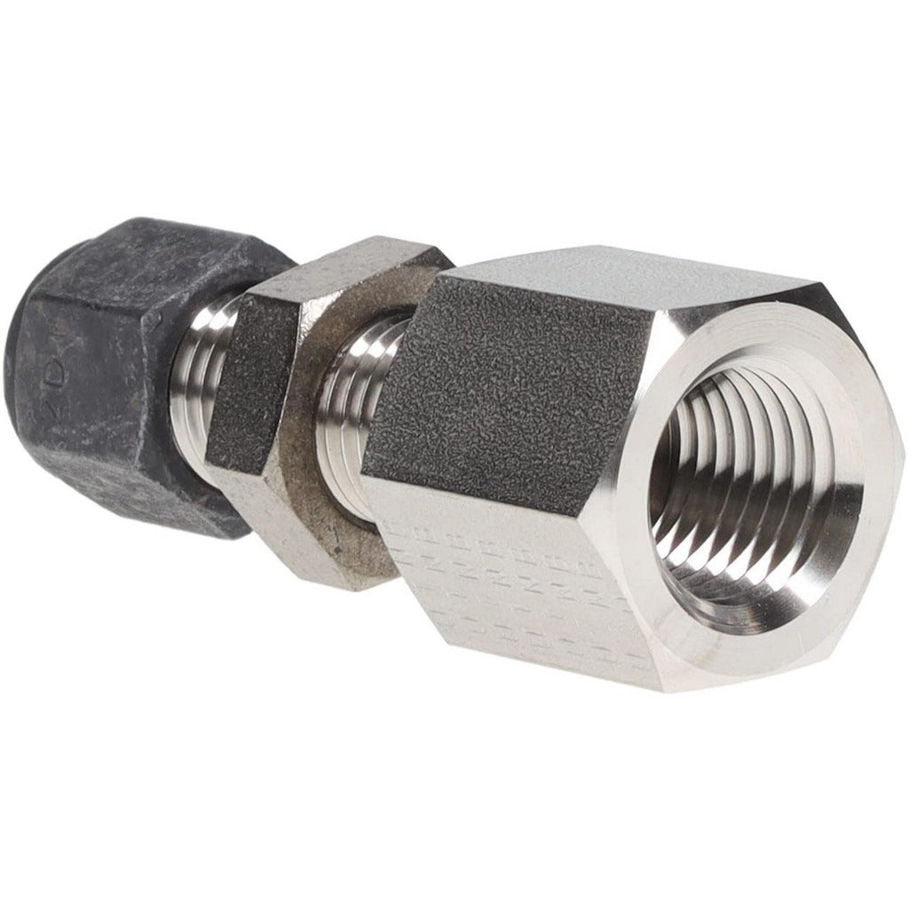 PARKER Parker 4-4 GH2BZ-SS Bulkhead Female Connector 1/4 in Ss