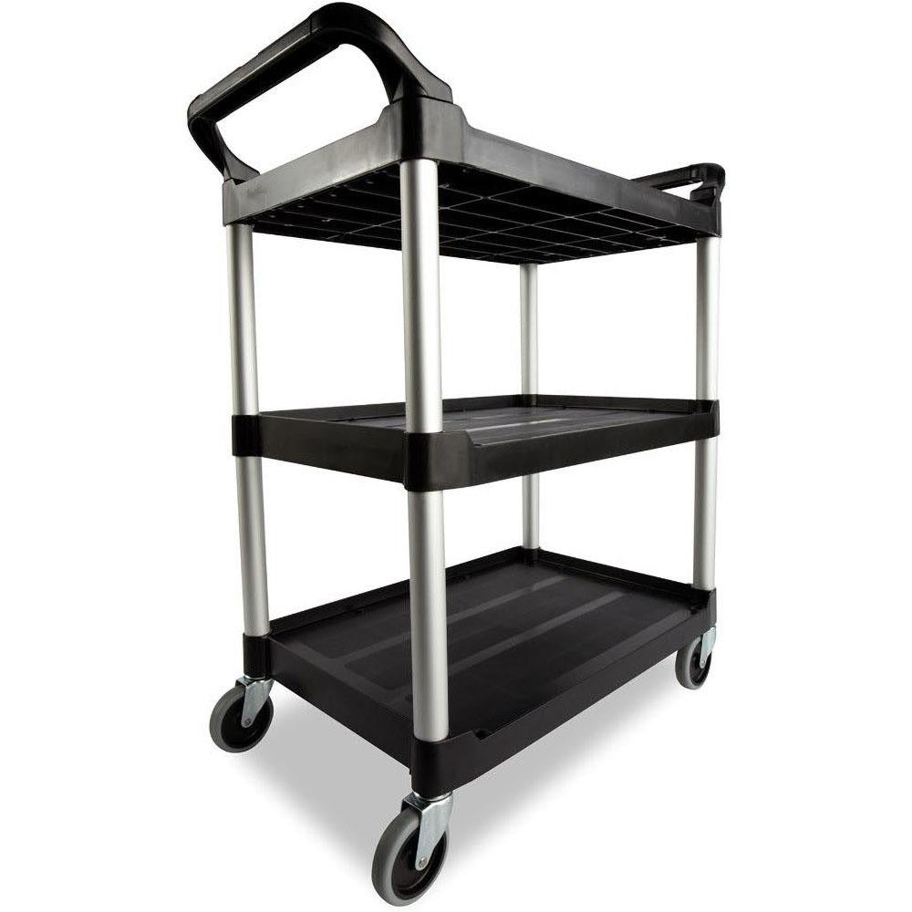 RUBBERMAID Rubbermaid FG342488BLA Utility Cart 200 Lb 3 Shelf Black
