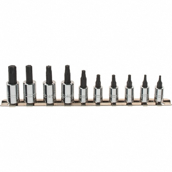 PROTO Proto J4740C Torx Bit Socket Set 10 Pc T10-T55