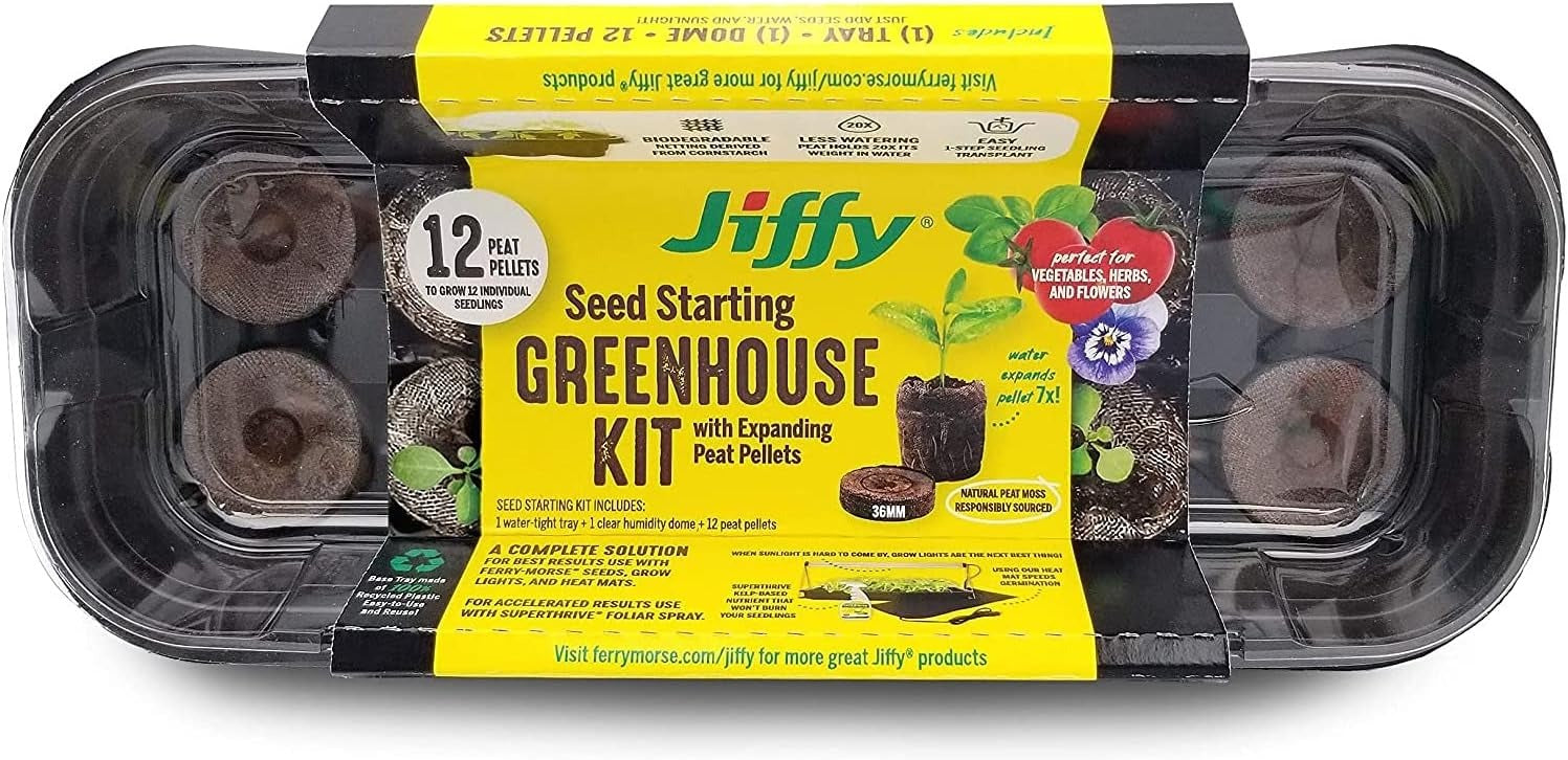 JIFFY Jiffy J312G 36mm seed starting windowsill greenhouse kit (12 pellets)