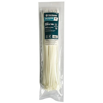 TRUGUARD Ironcube Works NL-5X350-100W 14 in White Nylon Cable Ties 100 Pack