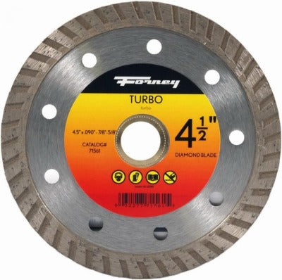 FORNEY Forney Industries 71561 Turbo Diamond Cut-off Blade 4.5 in