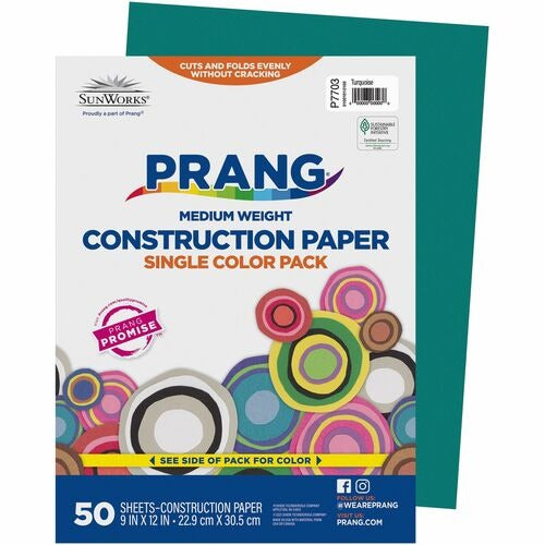PACON Pacon PAC7703 Construction Paper Turquoise 9x12 in 50 Pk