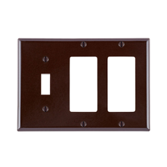 Leviton 80431 Combination Wallplate Standard Size Thermoset Brown