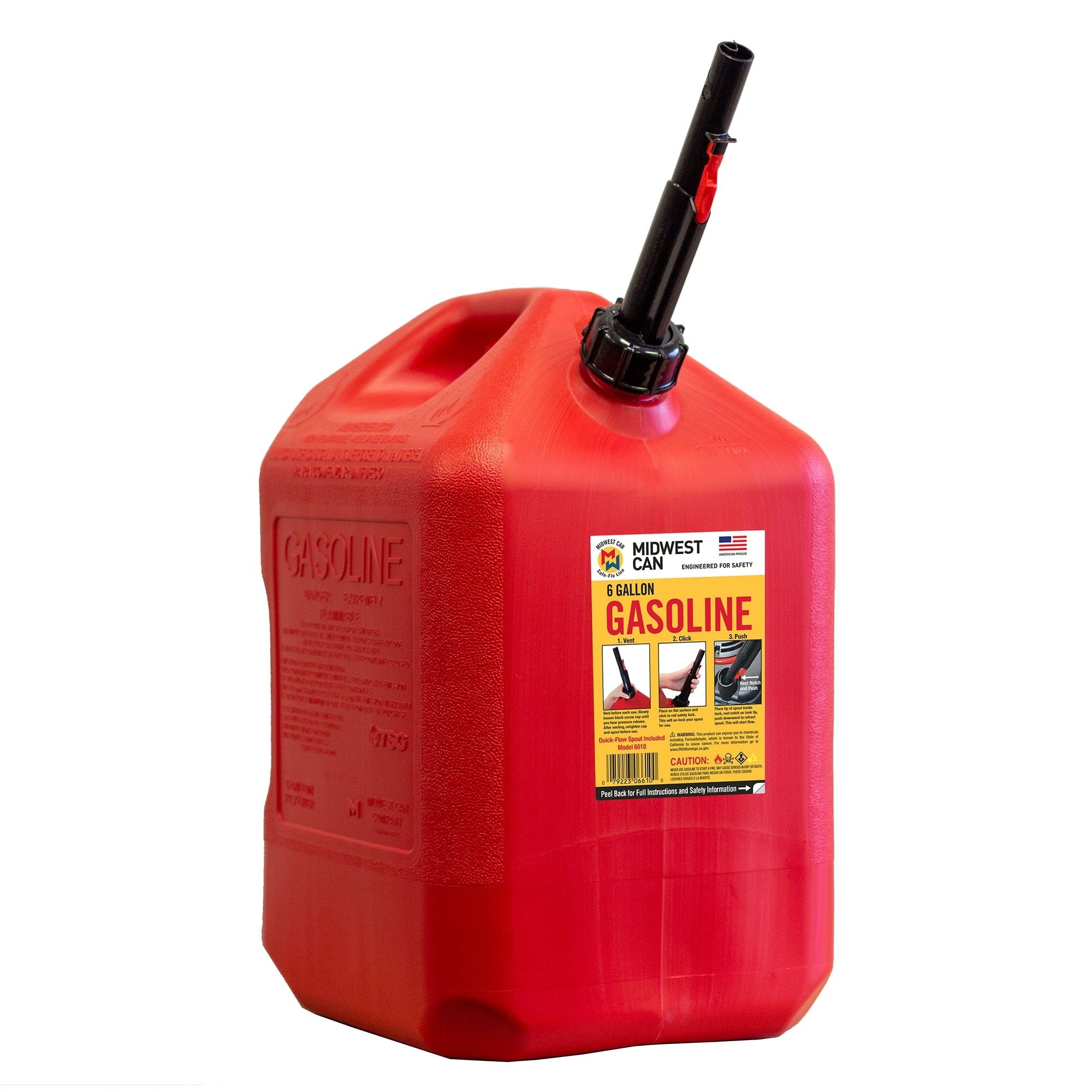 MIDWEST CAN Midwest Can 6610 Auto Shutoff Gas Can 6 Gallon