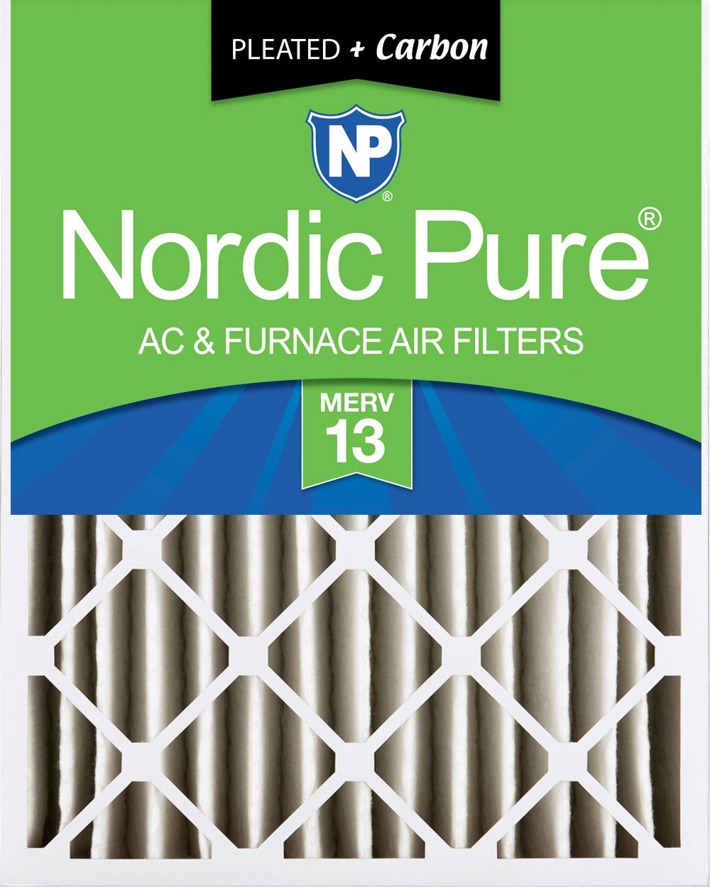NORDIC PURE Nordic Pure 20x25x4M13+C-1 Pleated Air Filter Merv 13