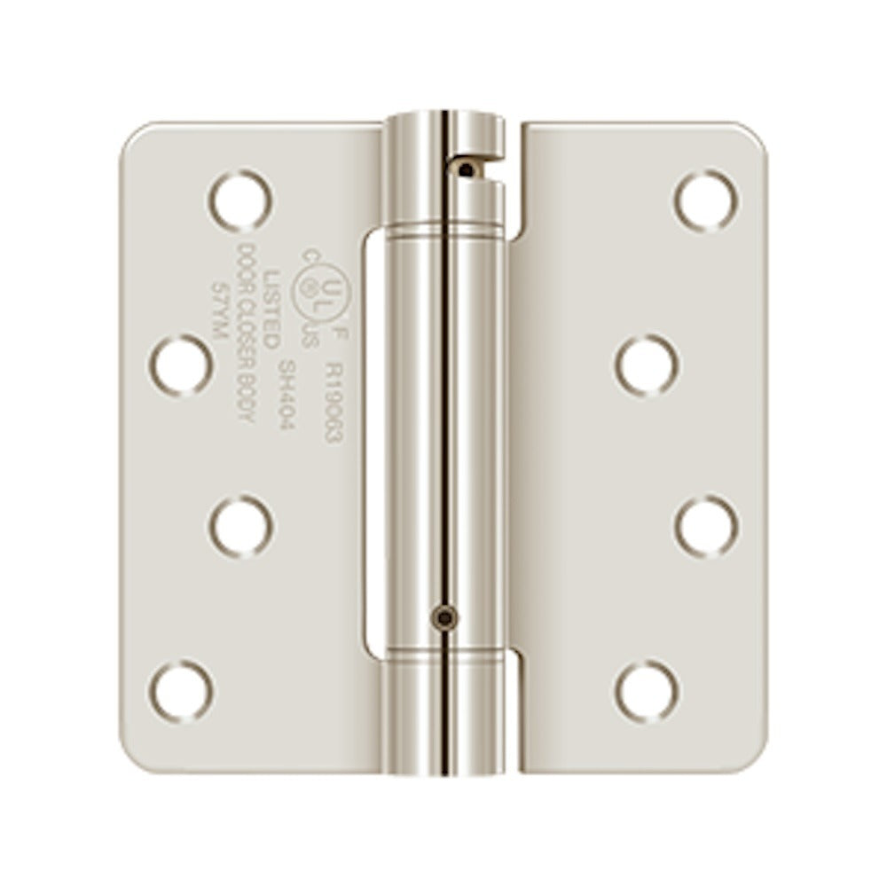 DELTANA Deltana DSH4R414 Spring Hinge 4x4 1/4 Radius Bright Nickel