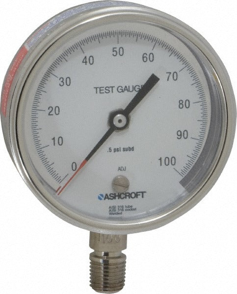 ASHCROFT Ashcroft 92911 Pressure Gauge 0-60 Psi 3 in Npt Lower Mount