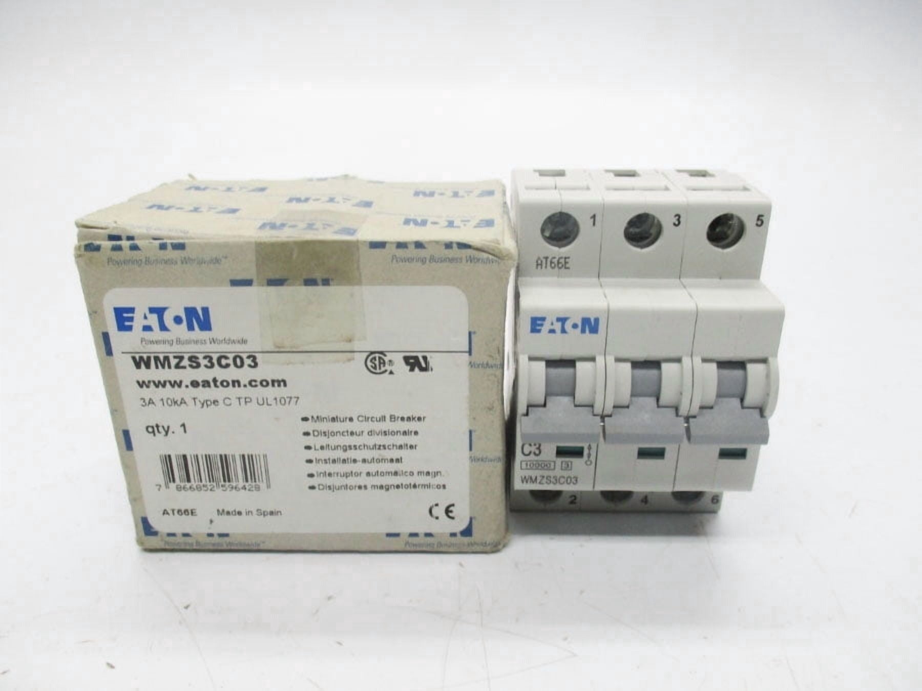 EATON Eaton WMZS3C03 DIN rail circuit breaker 277/480 VAC 3 A (3 pole) FAZ-C3-3