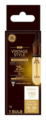 GE G E Lighting 93129850 Led Vintage T8 Bulb 3W Warm White