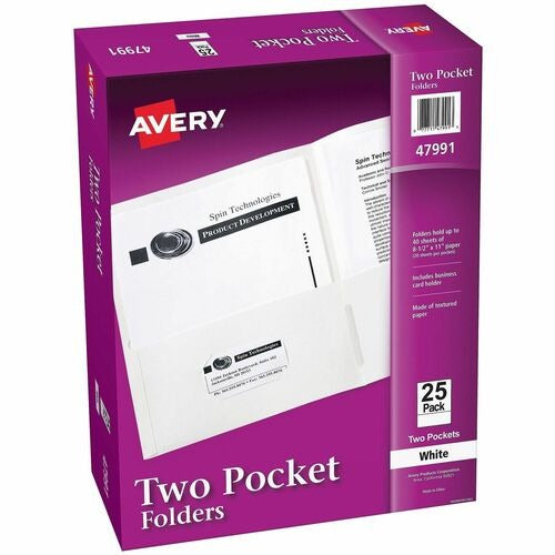 AVERY Avery AVE47991CT Two-pocket Folder Letter Size 125 Ct
