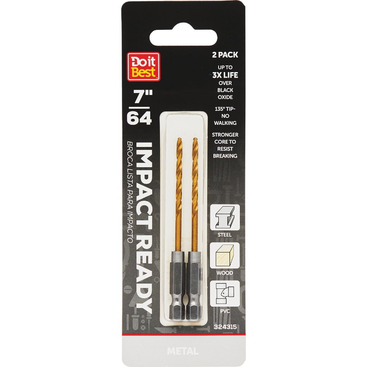 BSC PREFERRED Bsc Preferred QJDIB-DB-047 Titanium Drill Bit 7/64 in 2pk