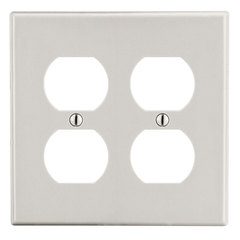 Hubbell Wiring Device-Kellems P82LA Wallplate, 2-Gang, Light Almond