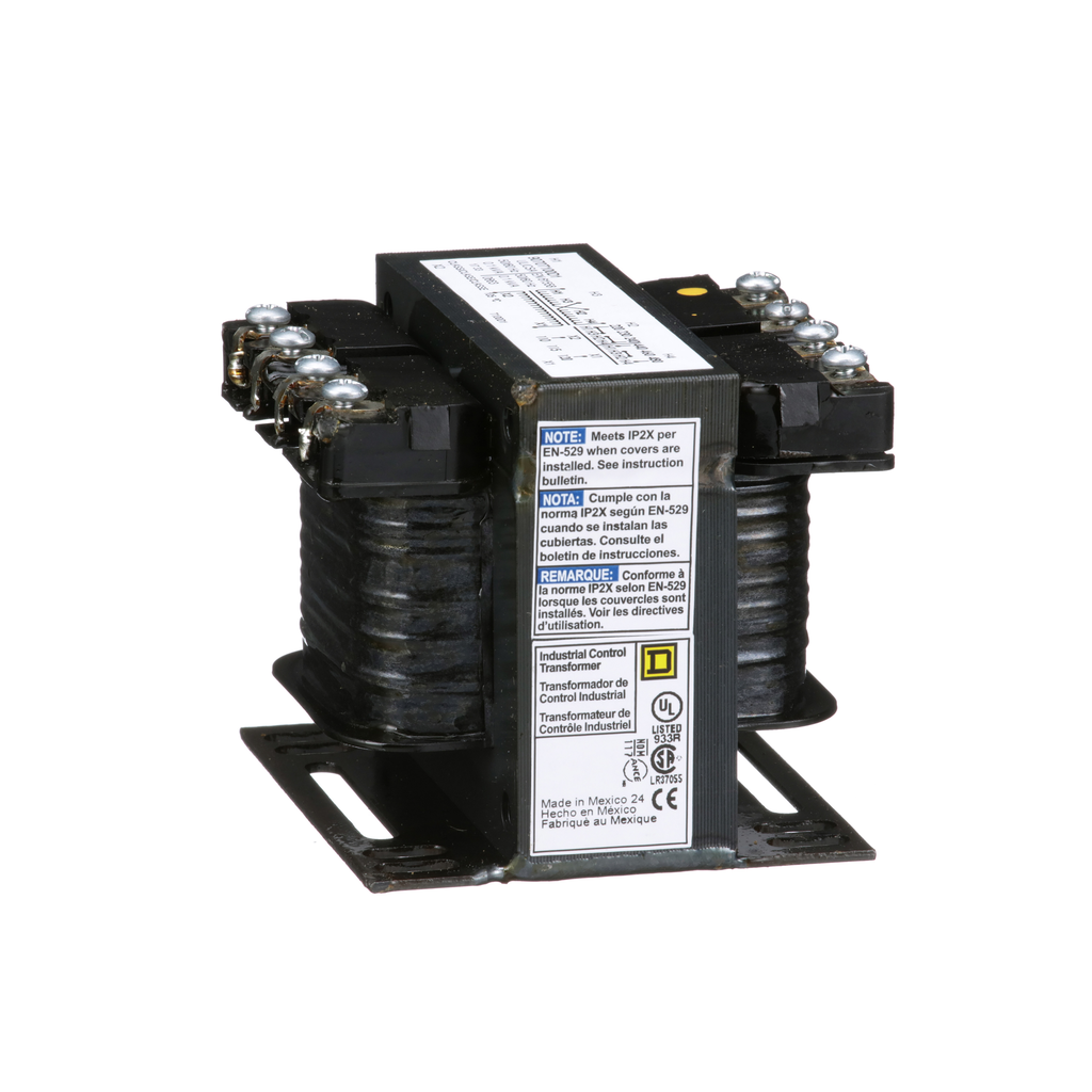 Square D 9070T100D1 Transformer 100 VA 240 x 480 VAC Primary 120 VAC Secondary