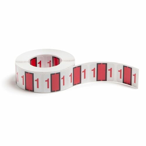 SMEAD Smead SMD67371 End Tab Color-coded Label Roll Red 500