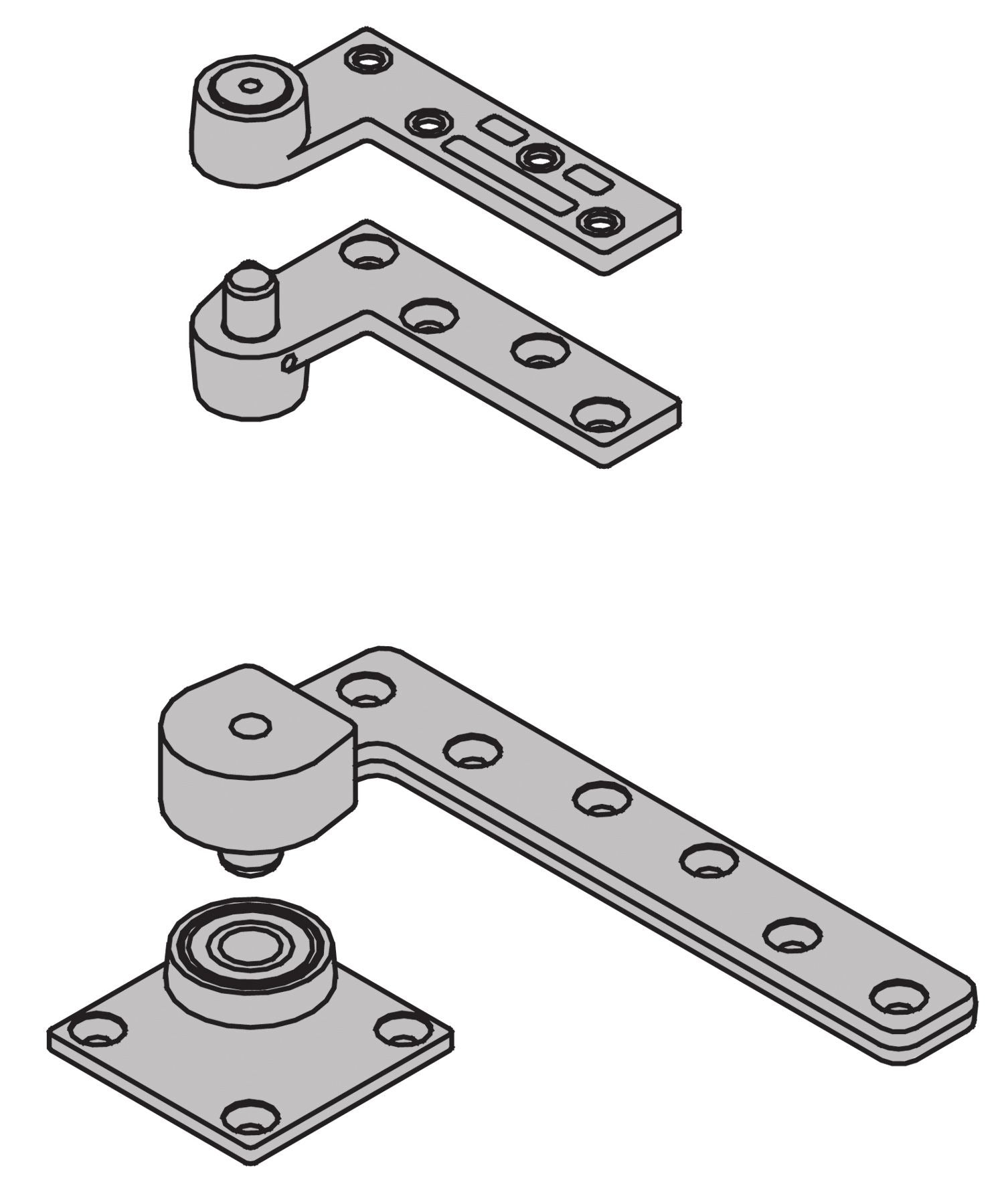 IVES Ives 7226SET26D Offset Base Plate Pivot Set Satin Chrome