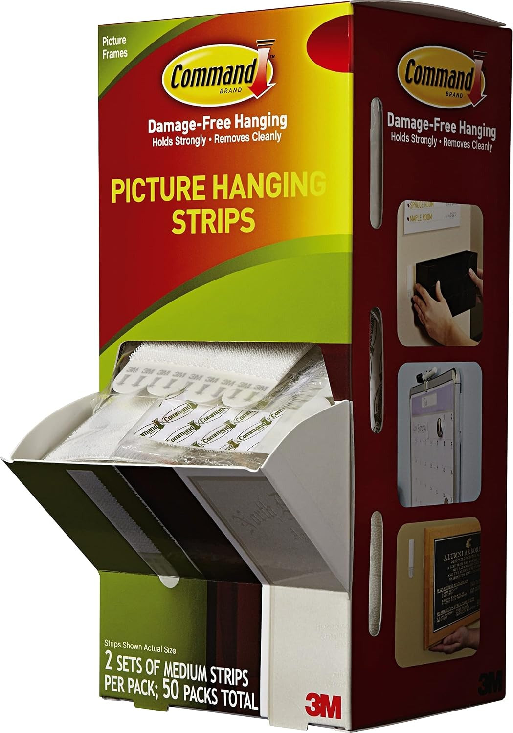 3M 3M MMM17201CABPK Command Picture Hanging Strips Holds 6 lb per pair (0.75 x 2.75 in, 50 sets/carton) 17201CABPK