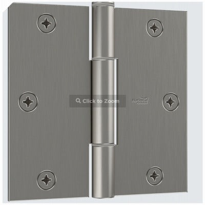 NATIONAL HARDWARE National Mfg N830-448 3-1/2 in Square Hinge Satin Nickel 3 Pack