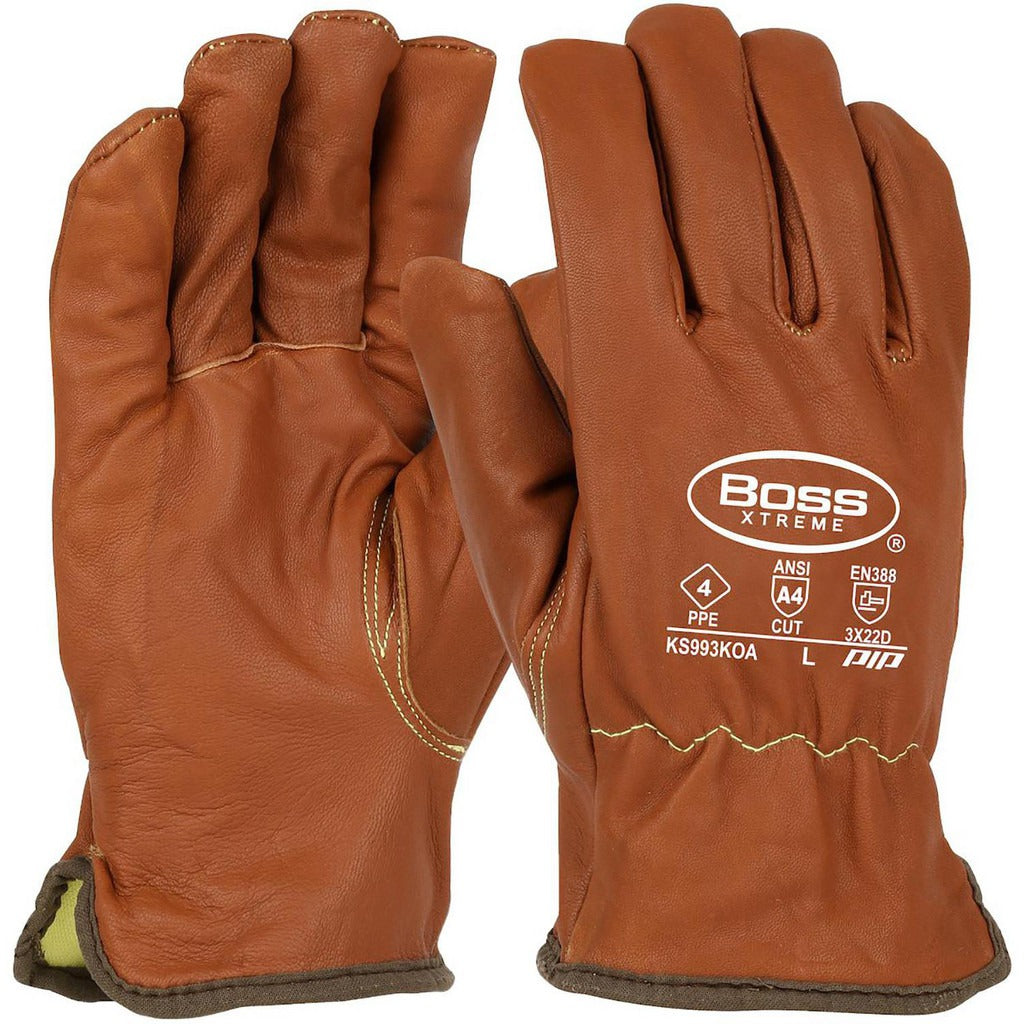 PIP Pip KS993KOA/S Leather Cut A4 Puncture Resistant Gloves Small