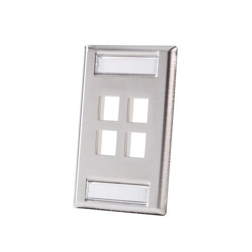 ORTRONICS Ortronics KSSS4 Single Gang Stainless Steel Faceplate