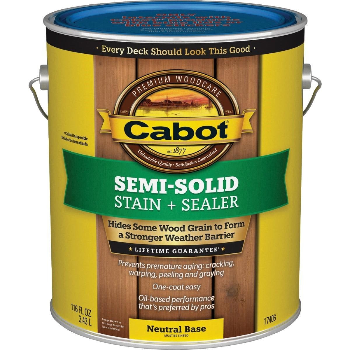 CABOT CABOT 140.0017406.007 VOC Semi-Solid Deck and Siding Stain Neutral Base 1 Gal