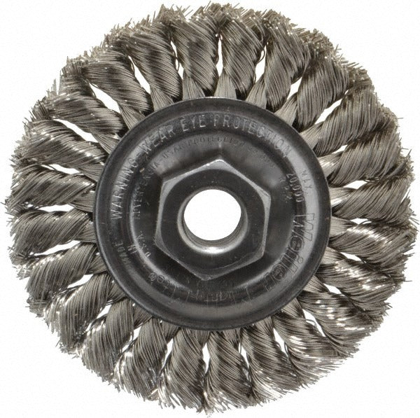 WEILER Weiler 94640 Knotted Wheel Brush 4 Inch Stainless Steel