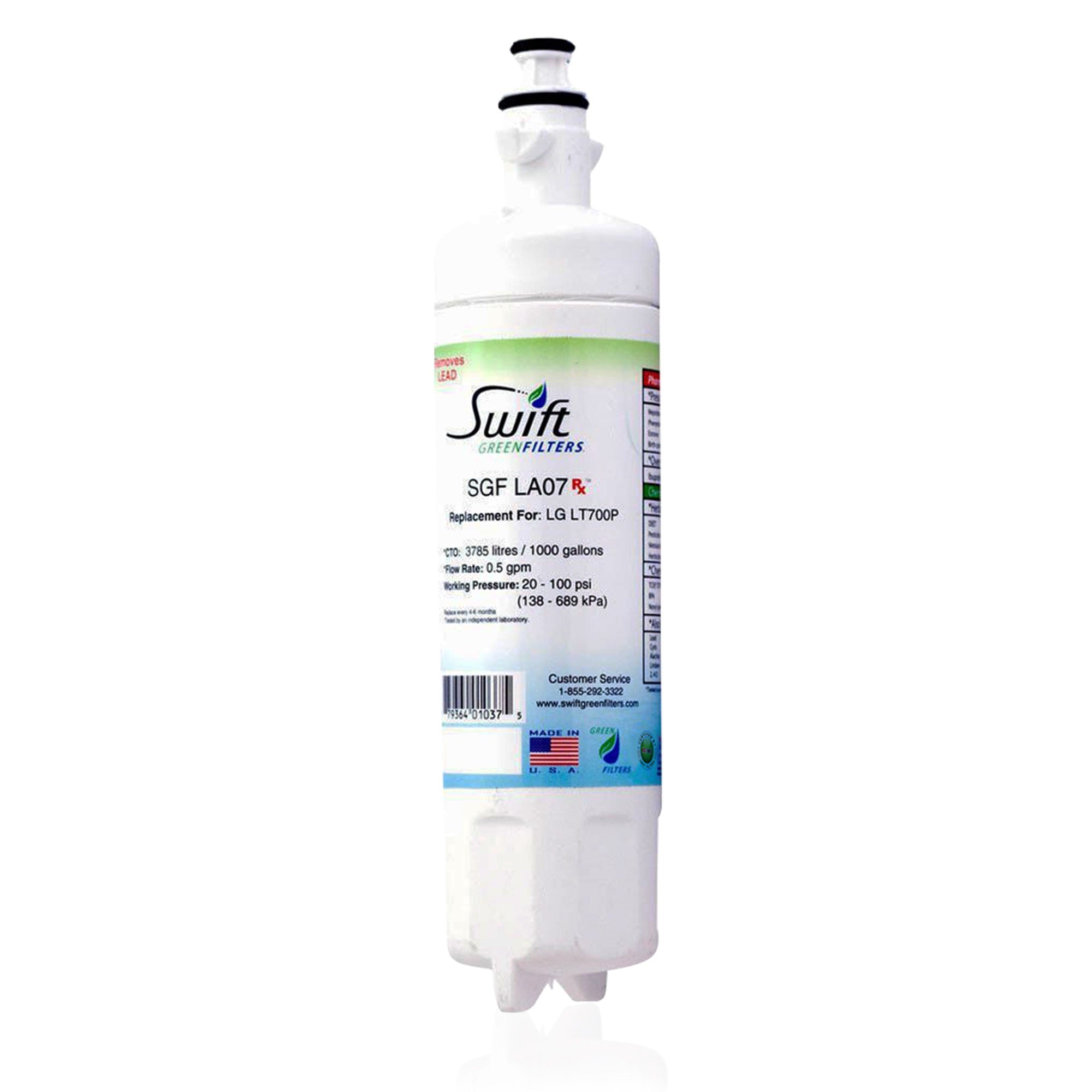 SWIFT GREEN FILTERS Swift Green Filters SGF-LA07 Refrigerator Water Filter (1 Pack) Replacement for LG LT700-P