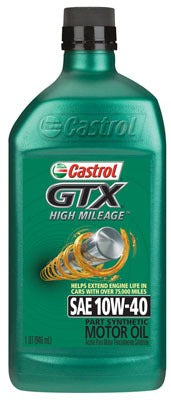 CASTROL Bp Lubricants 149D7B Castrol Gtx 10W-40 High Mileage Motor Oil Qt