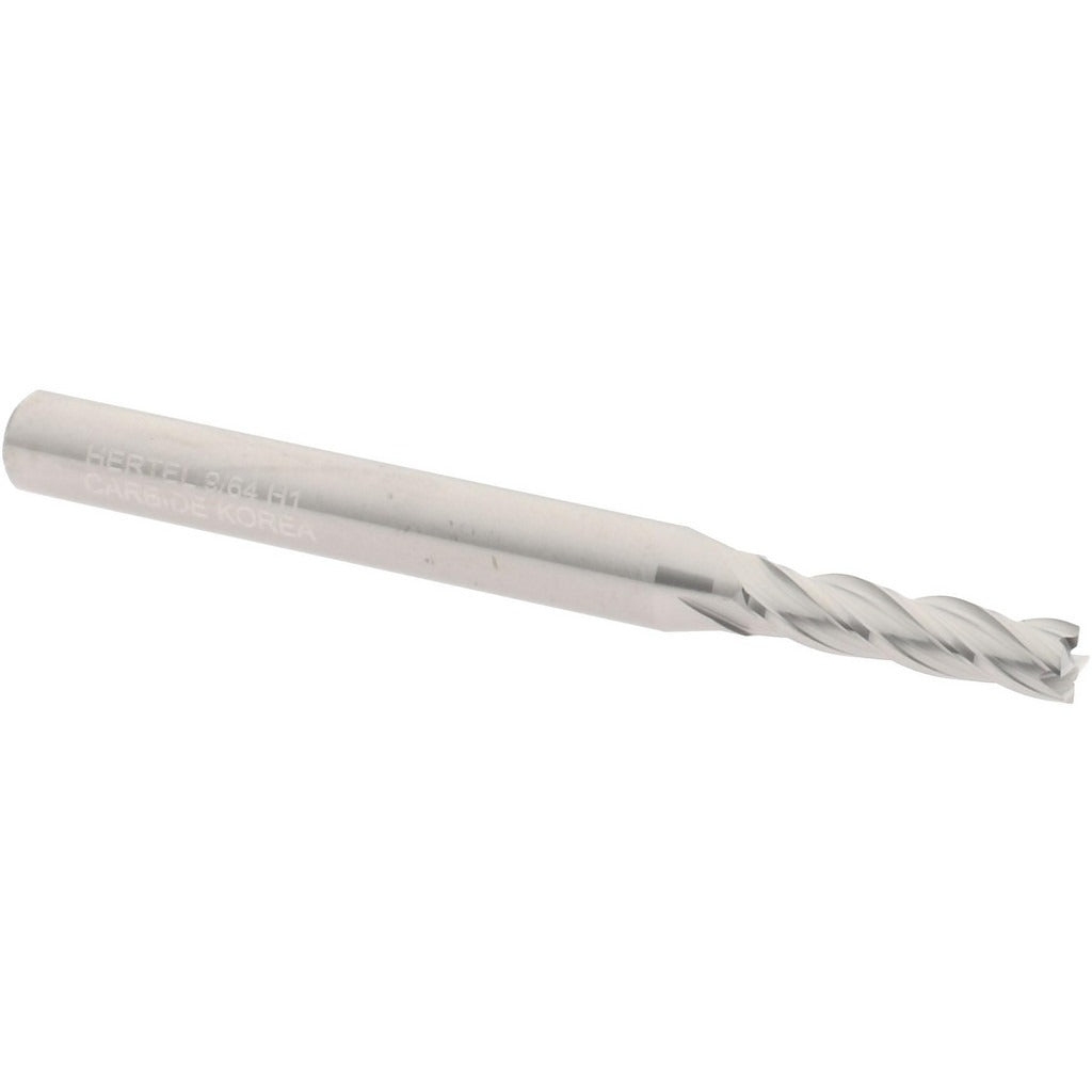 HERTEL Hertel 750036 Square End Mill 9/64 in 4 Flute Solid Carbide