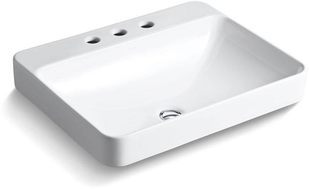 KOHLER Kohler 2660-8-0 Vox 23 x 18-1/8 in. Rectangular Dual Mount Bathroom Sink in White