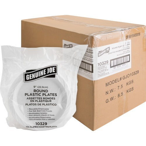 GENUINE JOE Genuine Joe GJO10329CT Round Plastic Plate 9 in 500 Ct