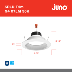 Juno Lighting 5RLD-G4-07LM-30K-90CRI-120-FRPC-WWH-M6