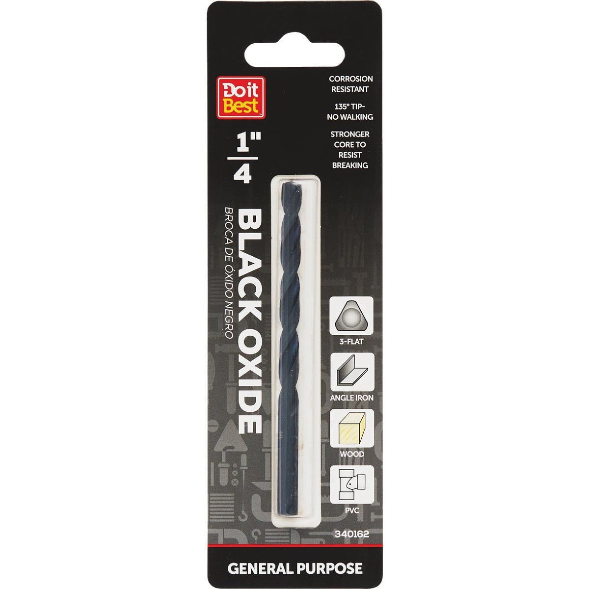 BSC PREFERRED Bsc Preferred QJDIB-DB-028 Black Oxide Drill Bit 1/4 Inch