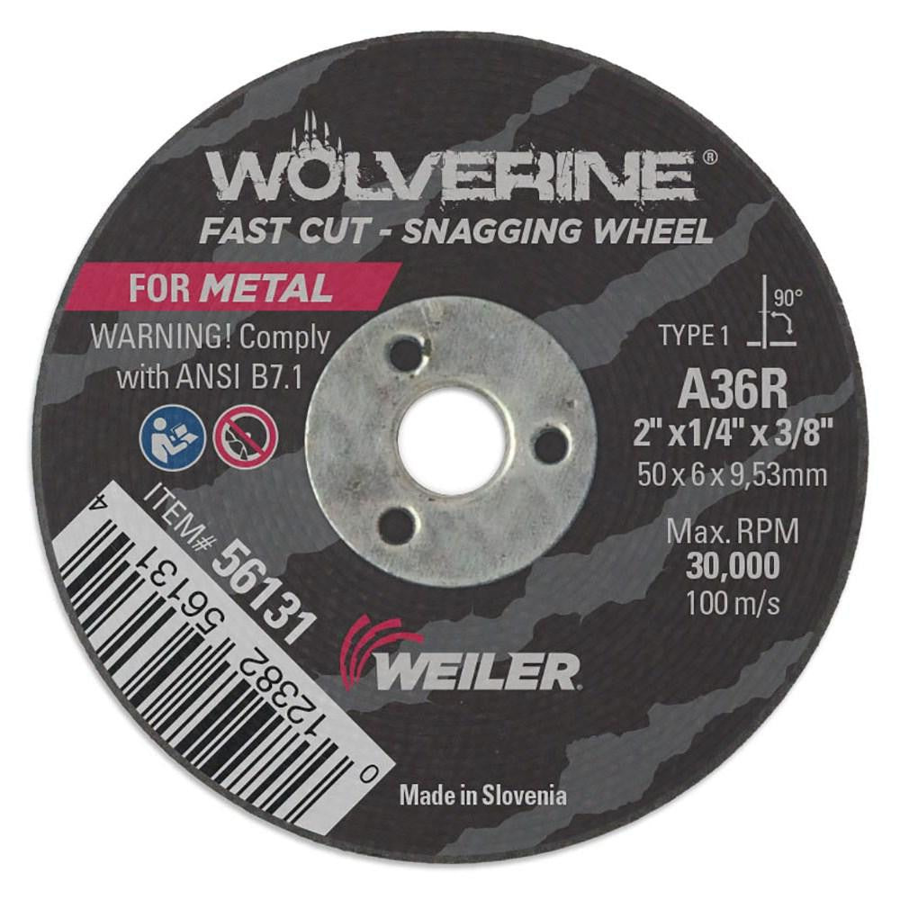 WEILER Weiler 56131 Surface Grinding Wheel 36 Grit 2in Type 1