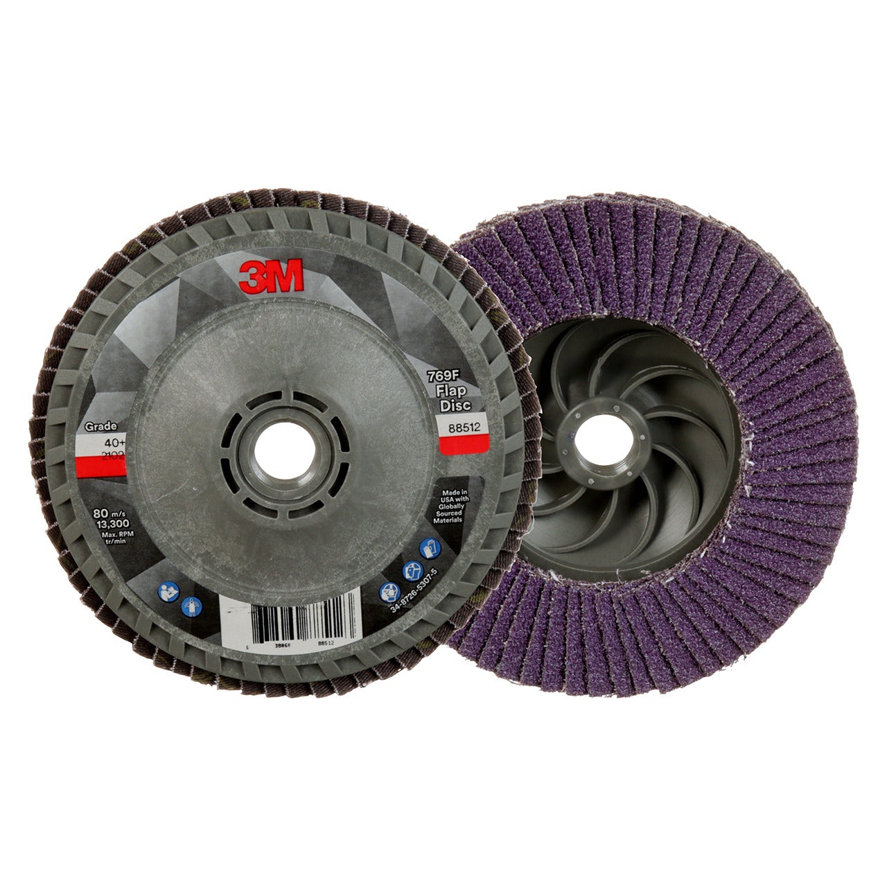 3M 3M 7100242989 769F 4-1/2 in 40+ Grit Type 27 Flap Disc (4-1/2 in x 5/8-11 / 10 per Case)
