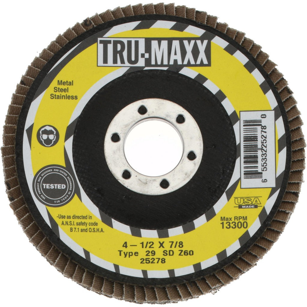 TRU-MAXX Tru-maxx 66254443443 Flap Disc 60 Grit 4.5 in Type 29