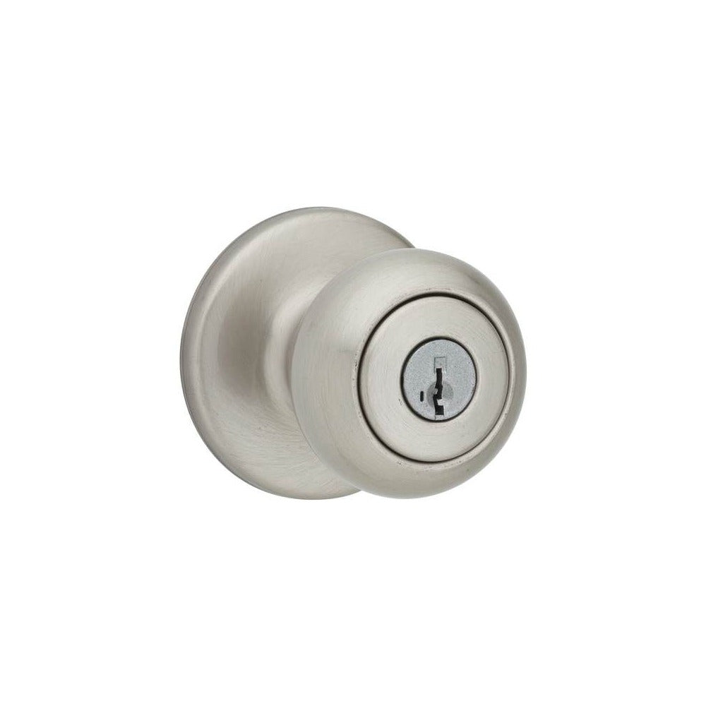 KWIKSET Kwikset 400CV-15S Cove Knob Entry Lock Smartkey Satin Nickel