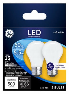 GE G E Lighting 25986 A15 Led Ceiling Fan Bulb 5.5W 2 Pack