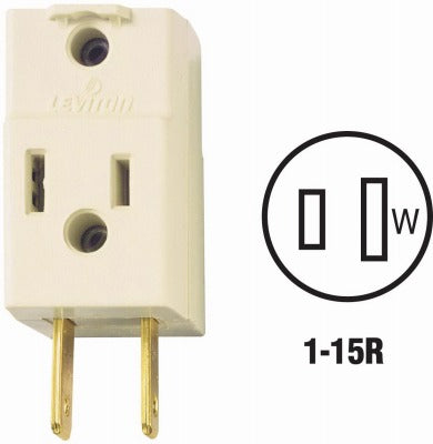 LEVITON Leviton Mfg Co 009-00531-00I Polarized Cube Tap 15A 125V