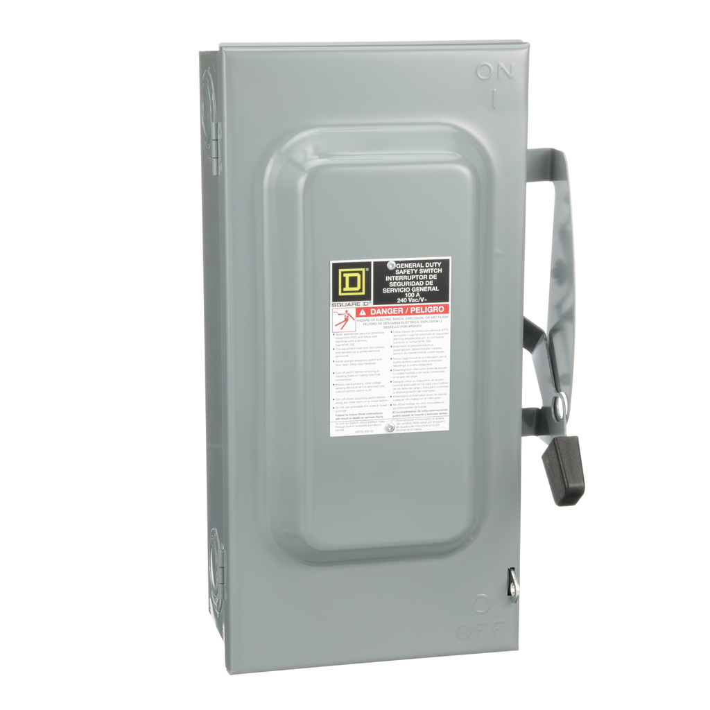 Square D DU323 Safety Switch Not-Fusible 100A 240V NEMA-1 3P