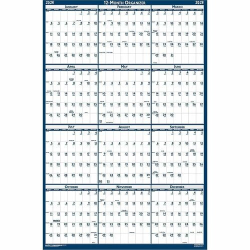 HOUSE OF DOOLITTLE House of Doolittle HOD3961 Laminated Wall Calendar 48x32