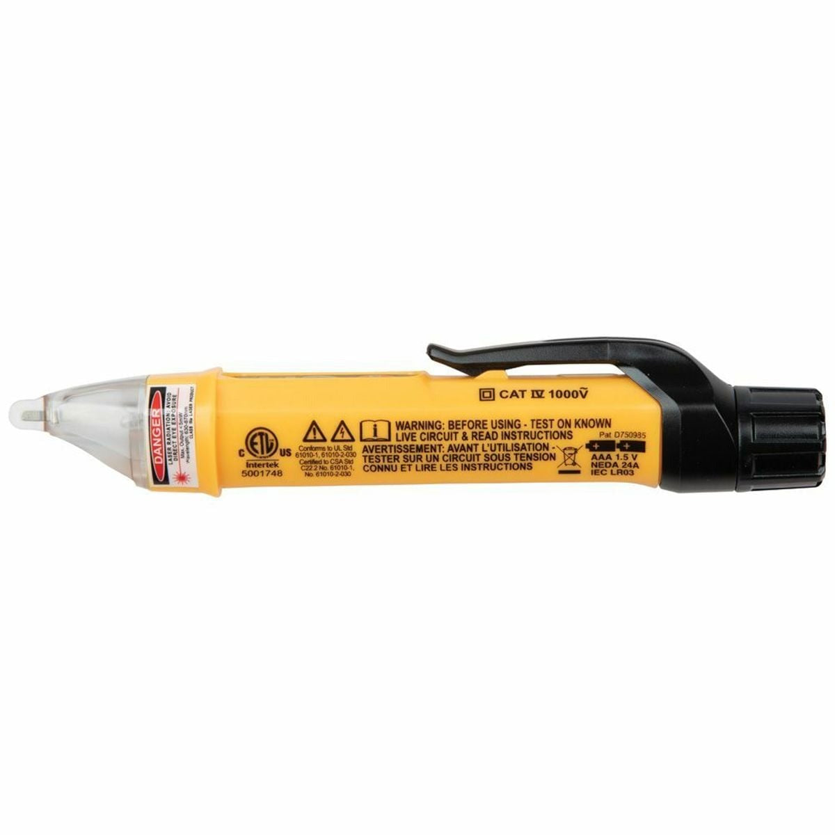 KLEIN TOOLS Klein Tools NCVT-5A Non-Contact Voltage Tester Pen 2 x AAA (6 in)