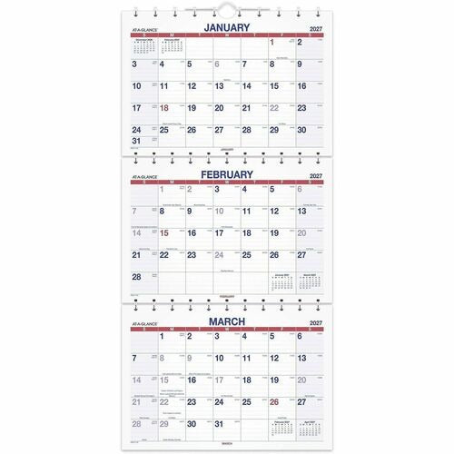 AT-A-GLANCE At-a-glance AAGPMLF1128 Wall Calendar 3-month Vertical View